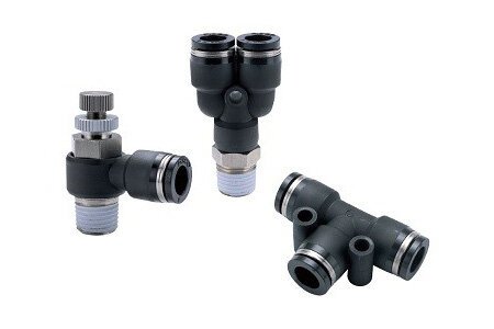 Push-to-connect pneumatic fittings